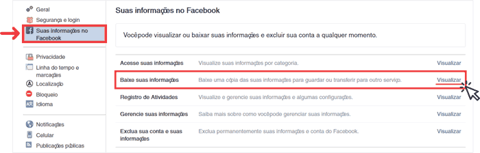 Baixar dados perfil