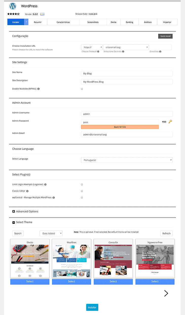 Configurar Wordpress