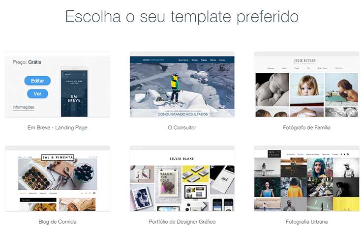 Criacao de sites wix