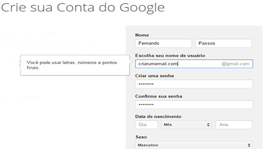 Criar conta gmail passo 002
