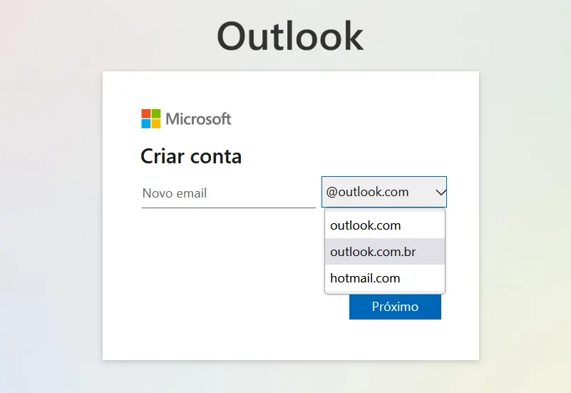 Passo 1: Criar Email