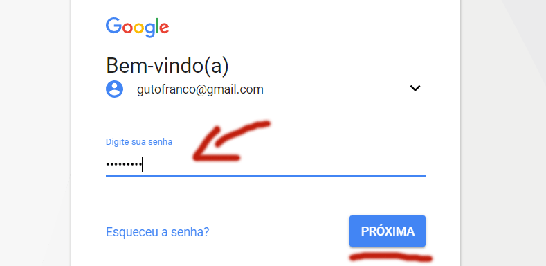 Gmail entrar com senha